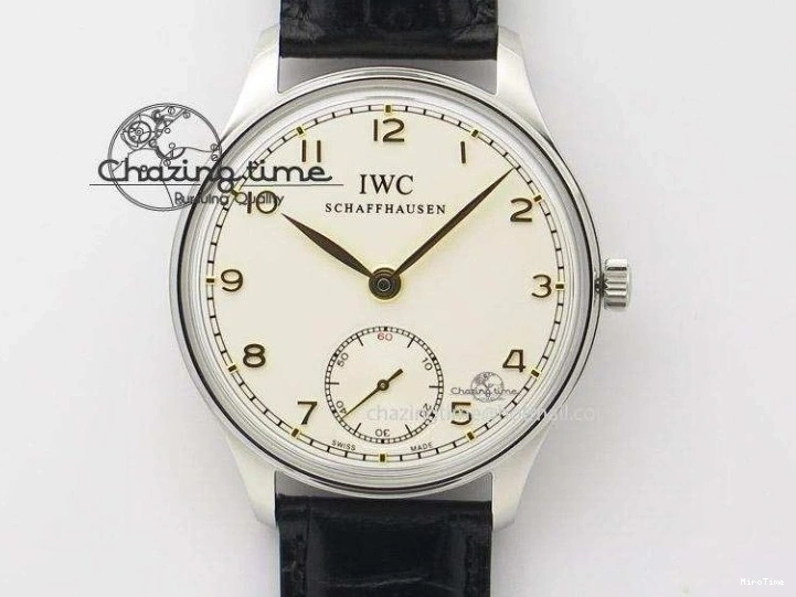 MIROTIME 0507 Portuguese IW3714 Diam ZF V2 1:1 Best Edition White Dial RG Numbers On Brown Leather Strap A79350 (Slim Movement) Fashionable 7246